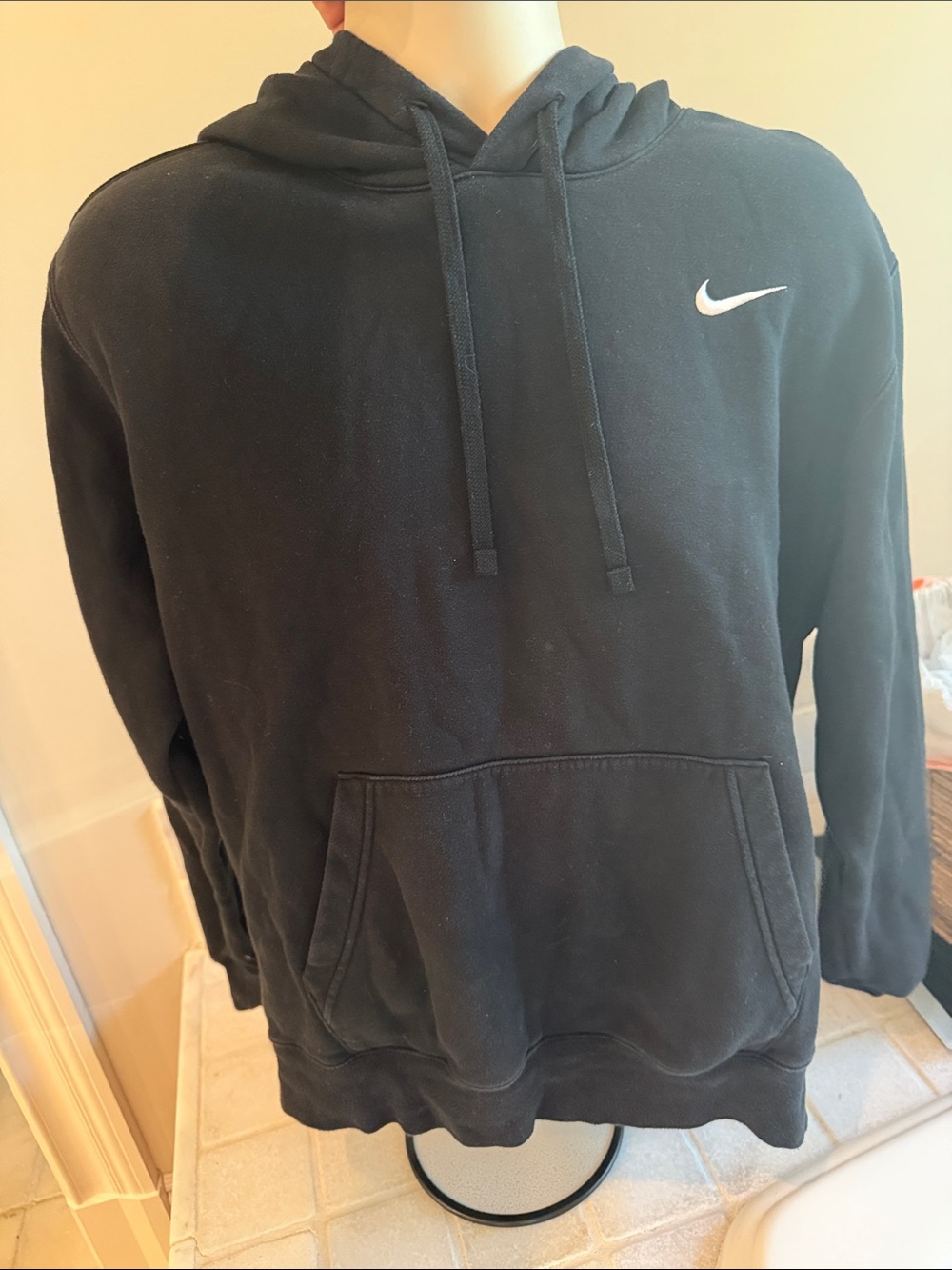 Nike Black Pullover Hoodie with White Swoosh